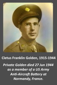 Cletus Franklin Golden 1915-1914 - photo from ANC Dearl Golden