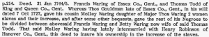 Thomas Gouldman slaves d1727 redistribute 1744