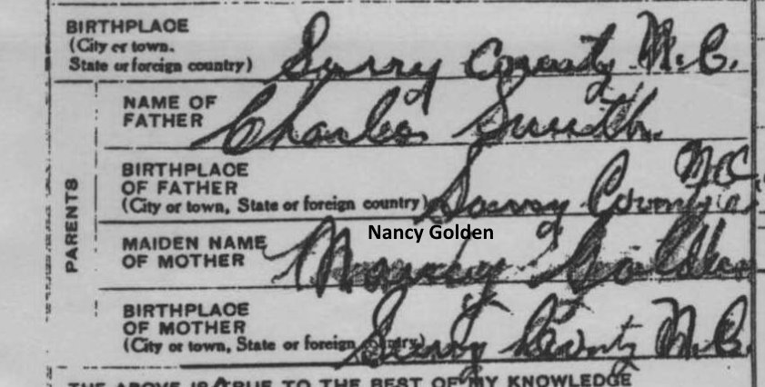 Lucy Smith Wagoner death certificate